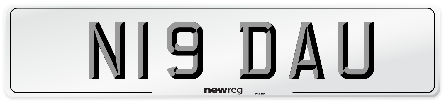 N19 DAU Number Plate from New Reg